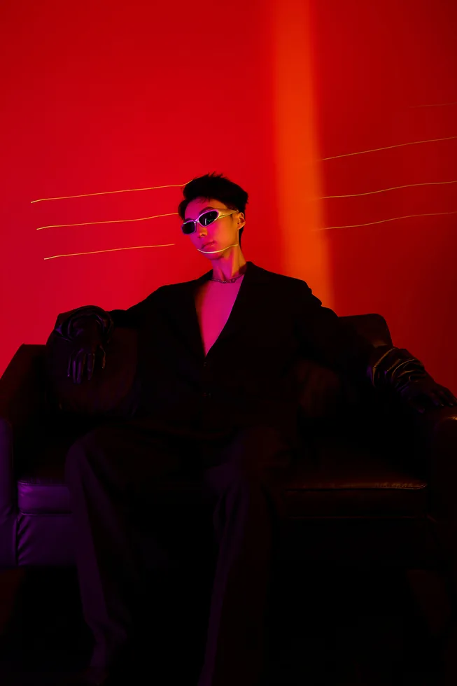 Red light sunglasses portrait of Z·GY
