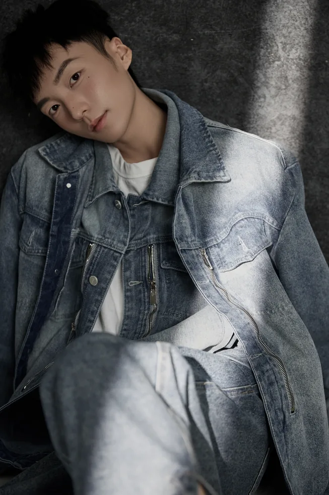 Side-lit denim portrait of Z·GY